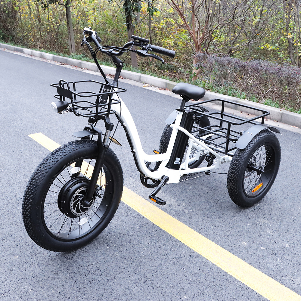 wholesaler adults 500W 3 wheel cargo fat tire electric tricycle bike