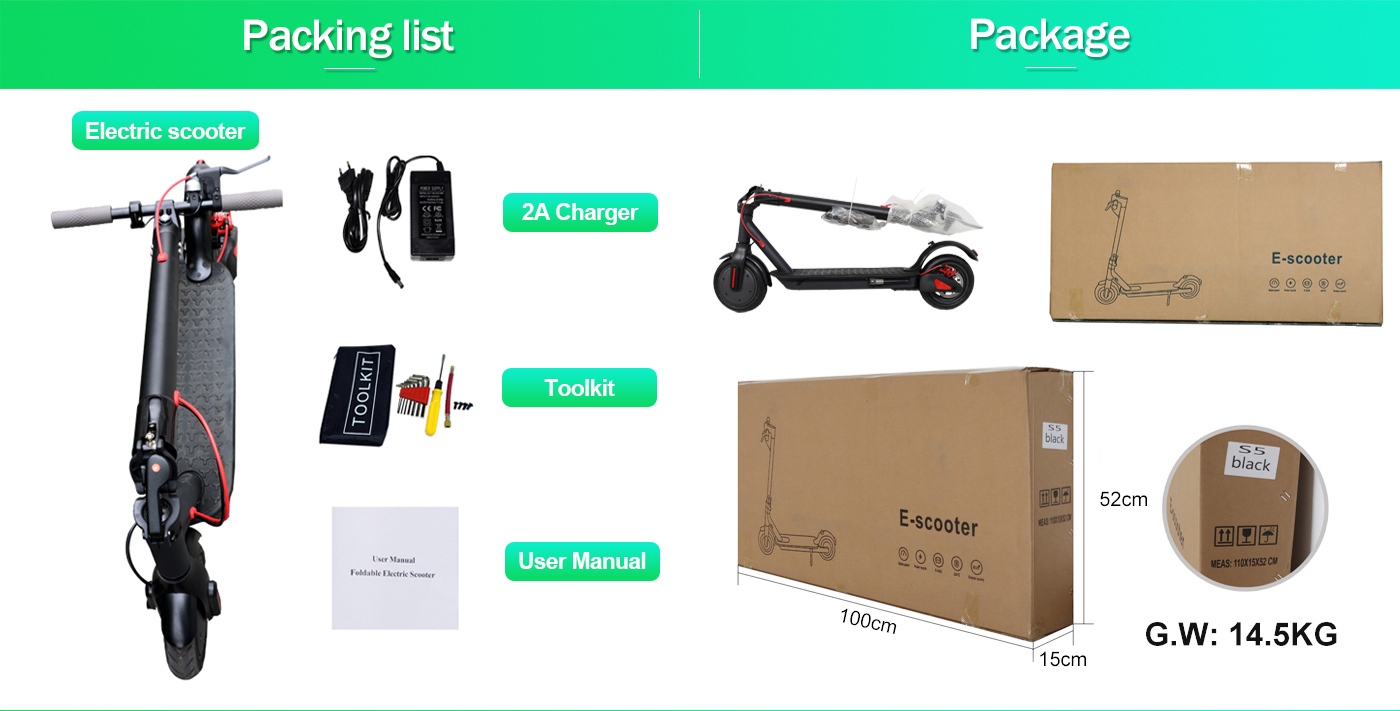 packing list of Electric Scooter for sale