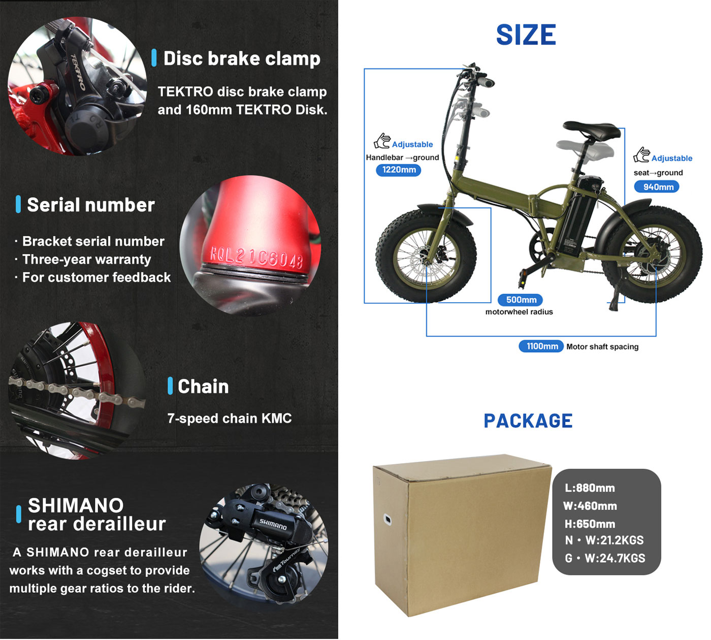 Folding E Bike fat tire bicycle with 36v 10ah battery for sale