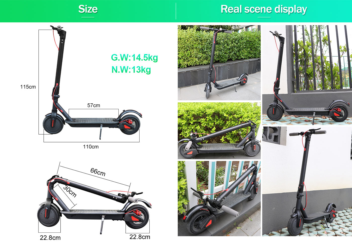 size of Electric Scooter for sale